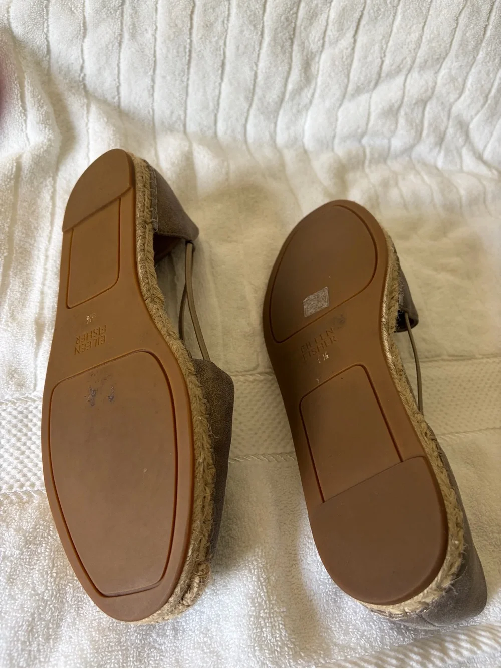 Eileen Fisher Bronze Leather Espadrille Flats